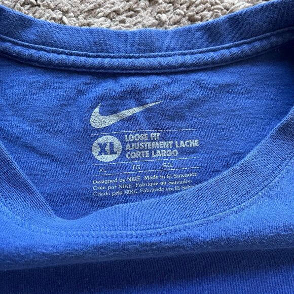 Nike Loose Fit Football Tee – XL – Blue – Swoosh Graphic Shirt - Picture 3 of 6